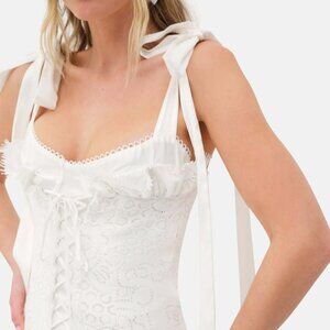 For Love And Lemons White Lace Zahra Mini Dress - Size Small